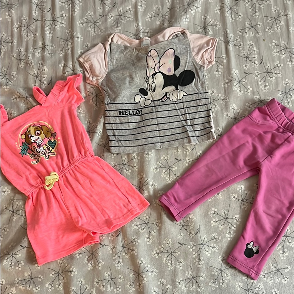 Pink and Purple Minnie Mouse Outfit Set